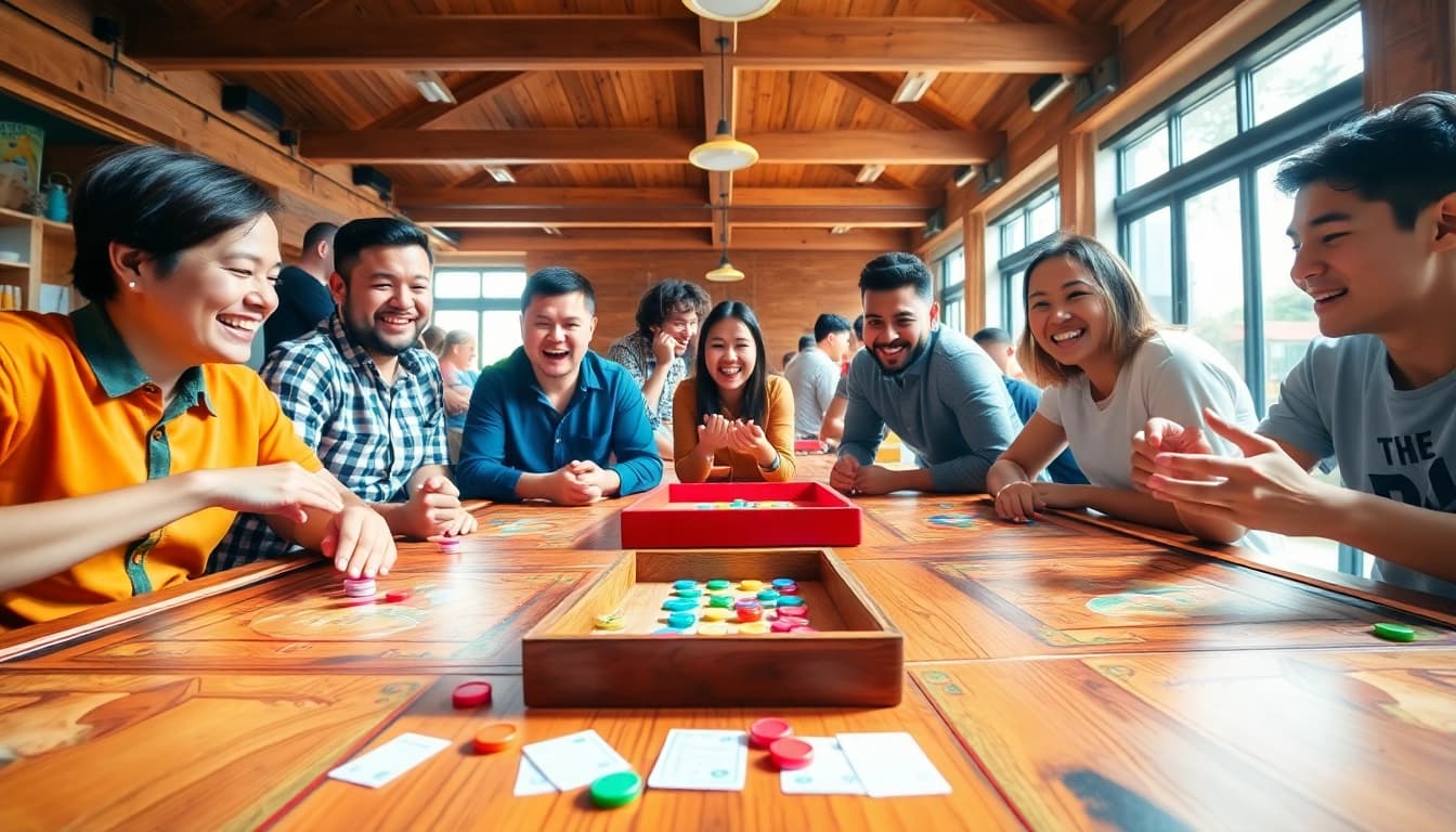 Players enjoying their favorite daman games in a lively gaming arena.