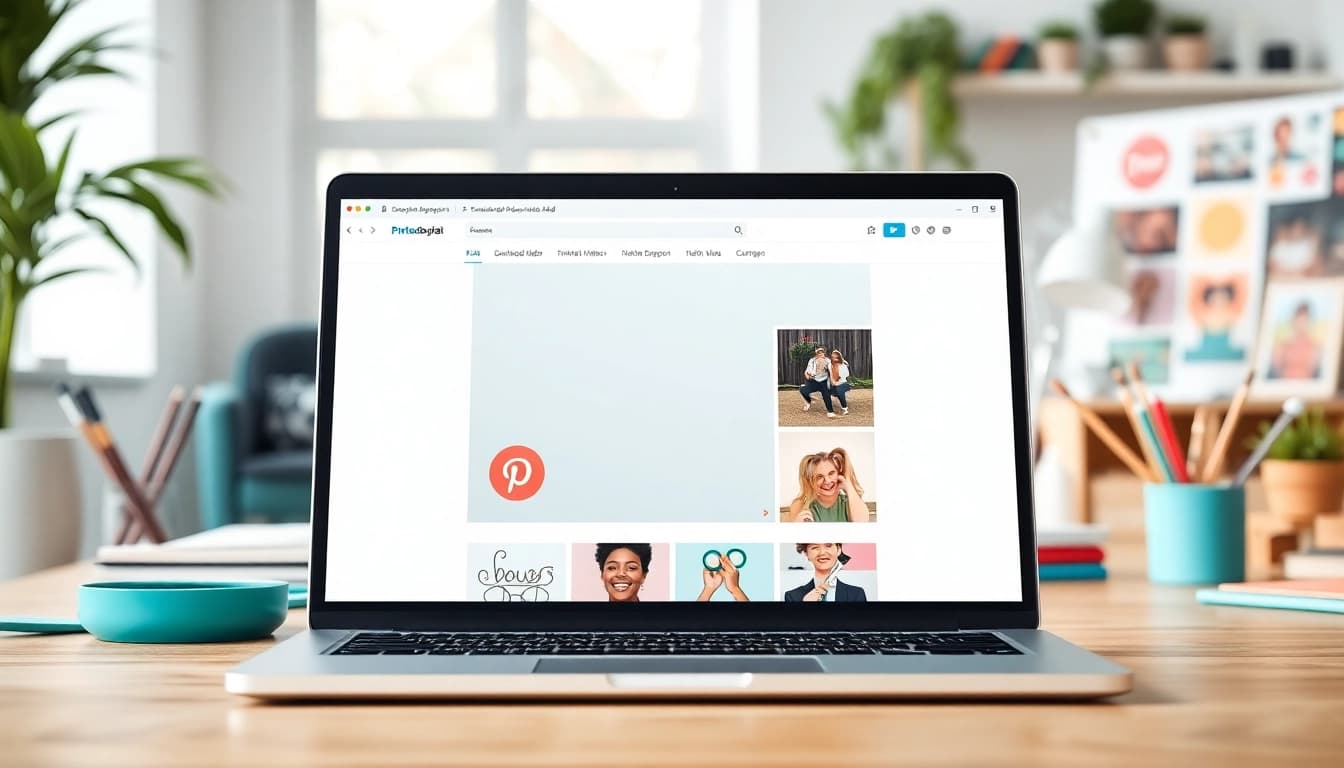 Download videos effortlessly with pinvideodownloader.org interface showcased in a modern workspace.