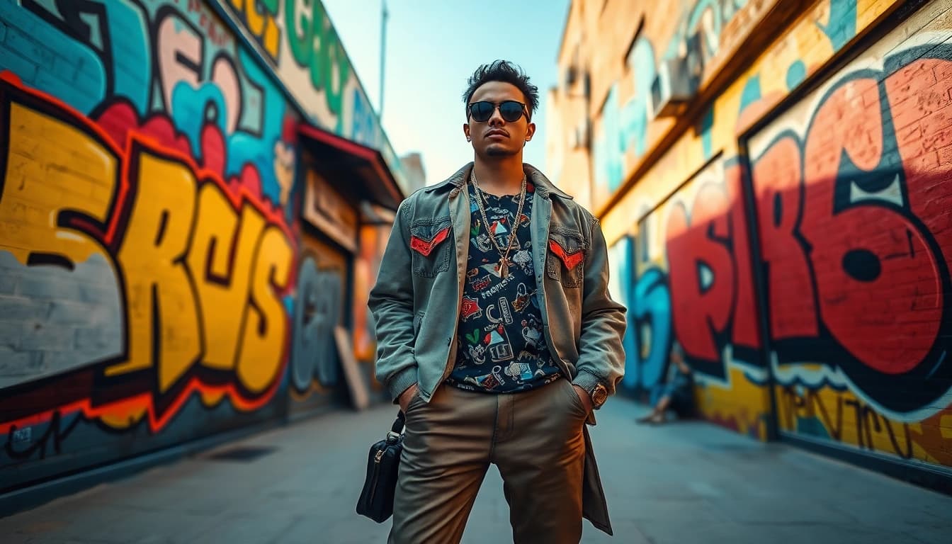 Showcasing stylish Fashion in an urban setting with vibrant outfits and accessories.