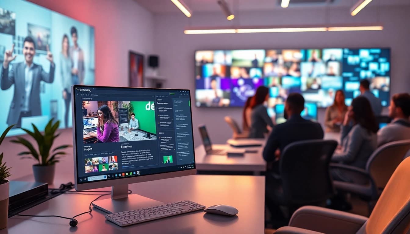 Convert video to prompt using advanced technology in a modern workspace.