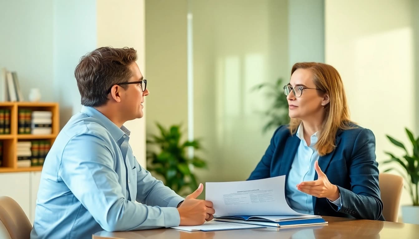 Fort Lauderdale workers compensation lawyer consulting with a client in a professional office setting.