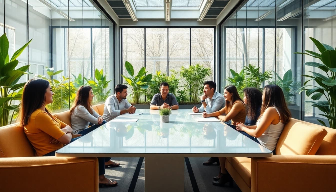 Engaged team collaborating in a digital marketing workspace at https://solarxmedia.com.
