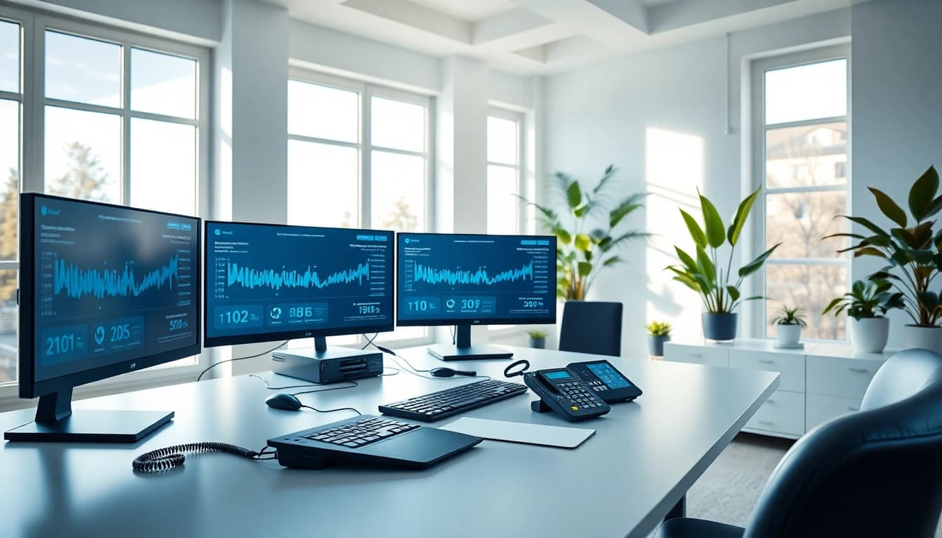 Enhance your VoIP experience with a professional home office featuring advanced technology.