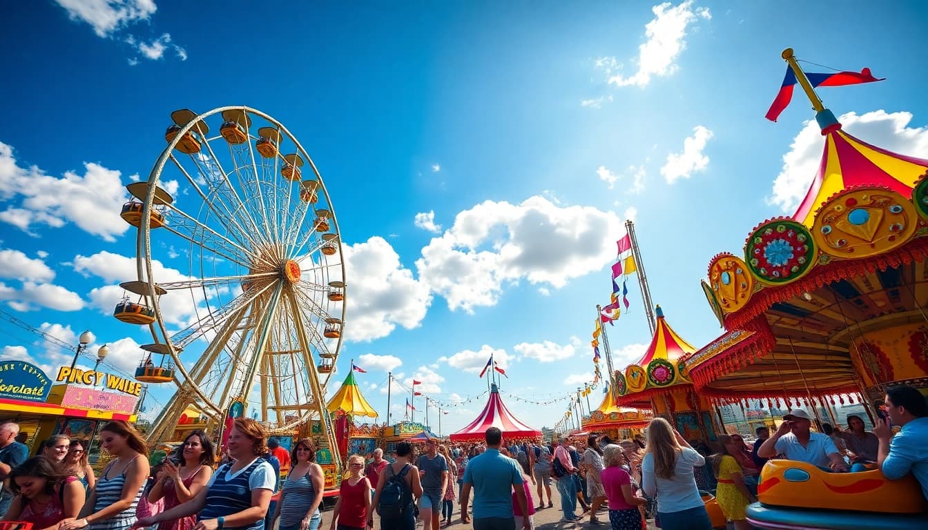 Experience the excitement of funfair rides for hire Newcastle with families enjoying various attractions.