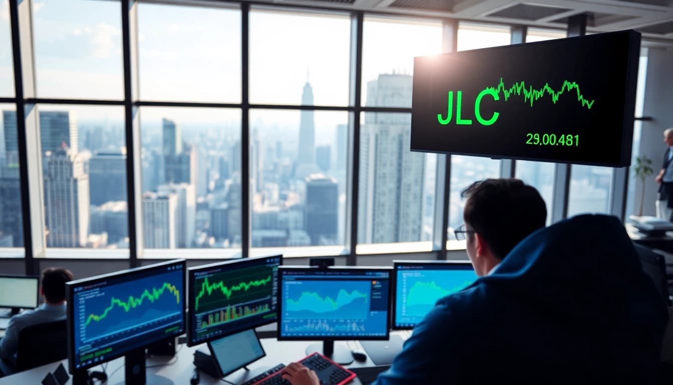 Analyze the JCI stock price with detailed trading visuals and modern financial environment.