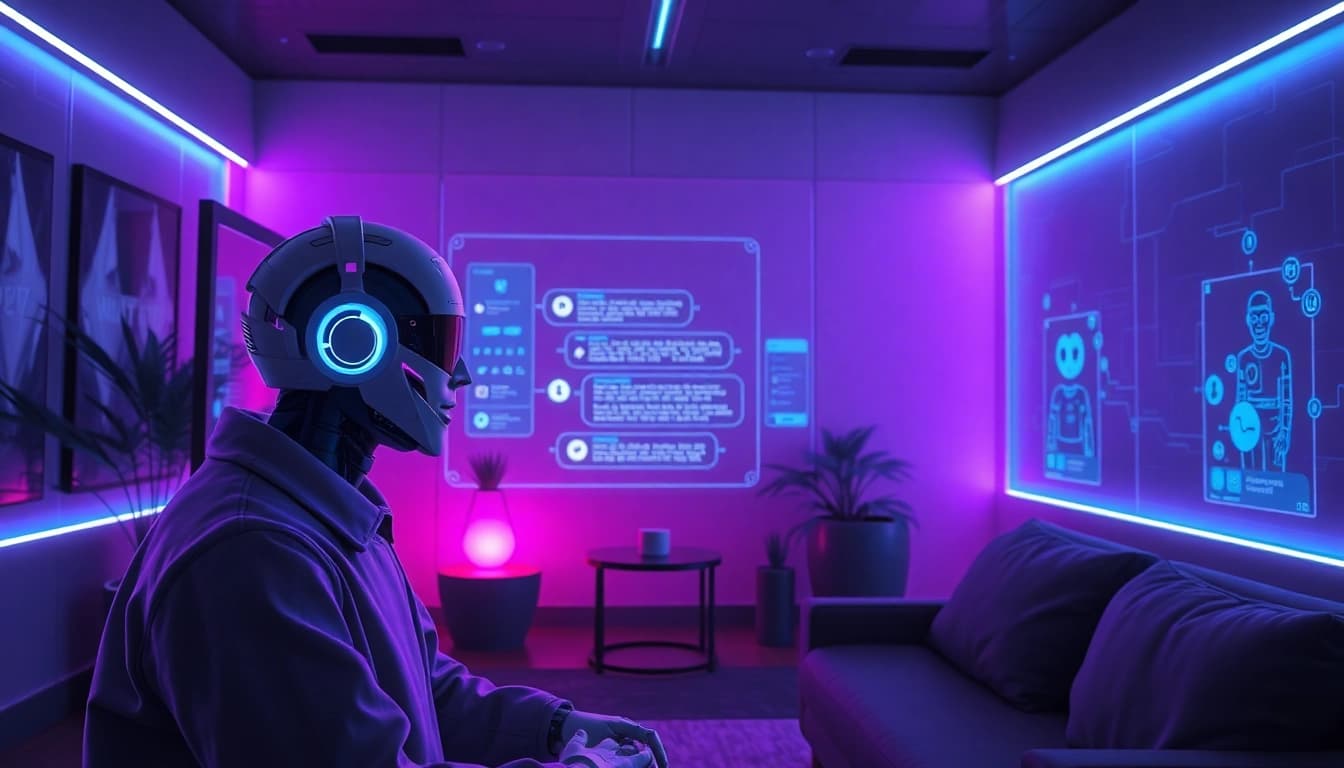Futuristic NSFW AI interface showcasing interactive chatbot experience