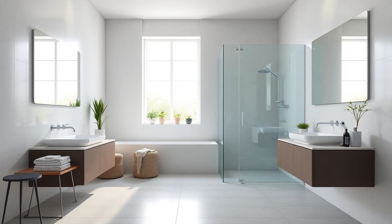 Produkte von sonni sanitär GmbH in einem eleganten, modernen Badezimmer.