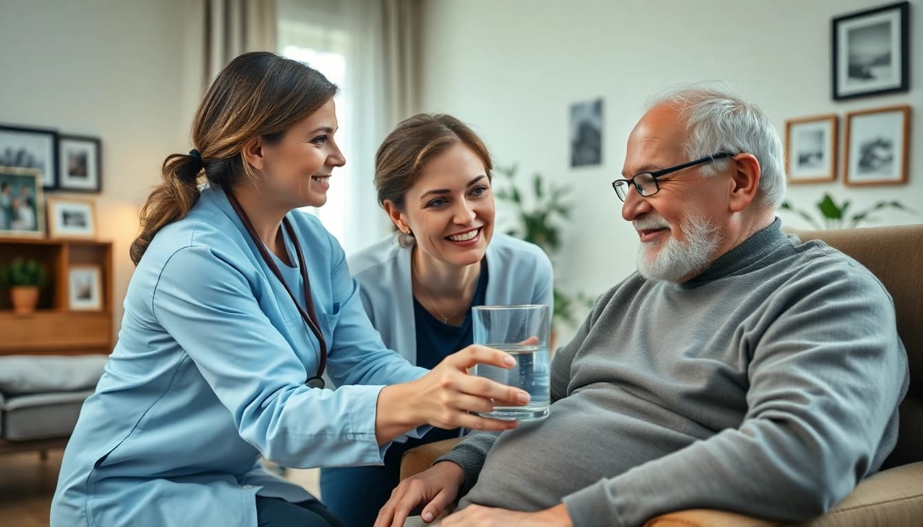 Supporting elderly with in home care austin tx in a warm, inviting living space.