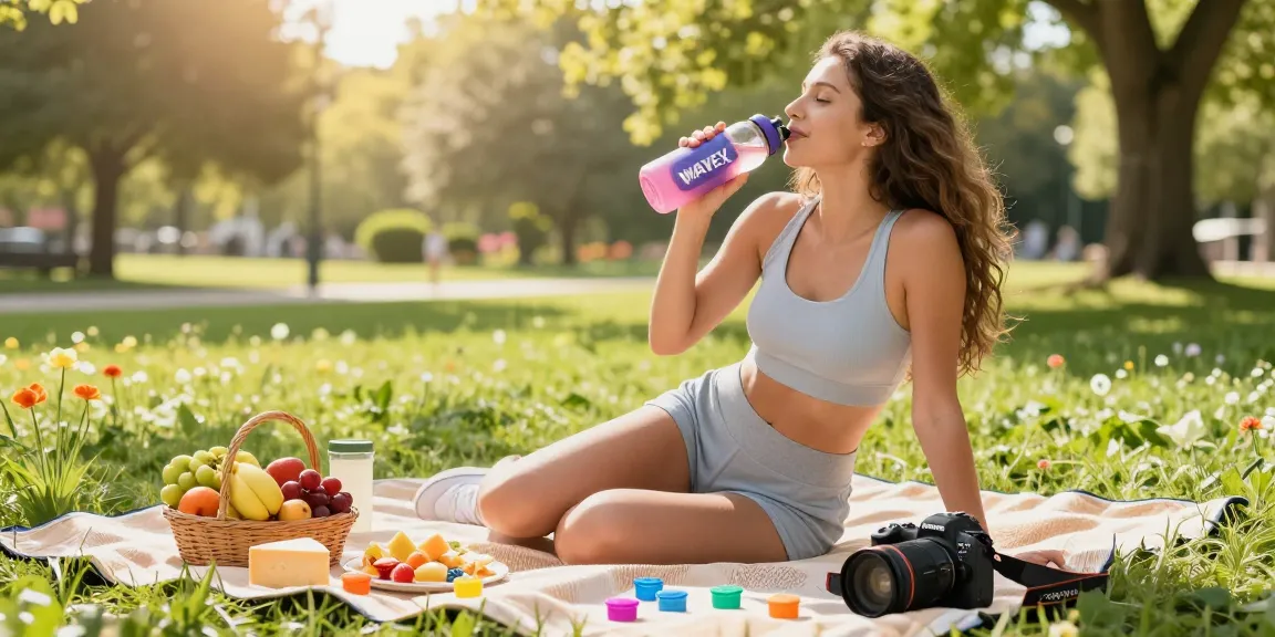 Savor the refreshing taste of scent pods for water bottle during a sunny picnic in the park.