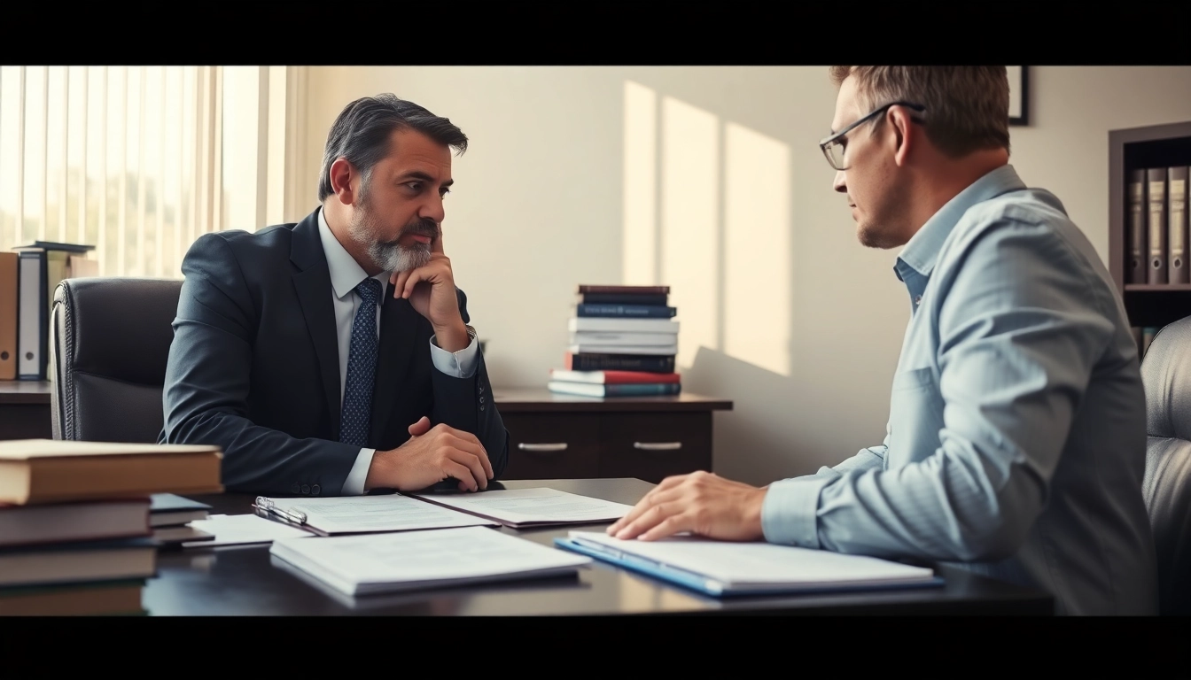 San Antonio truck accident lawyer advising a client in a professional office setting.