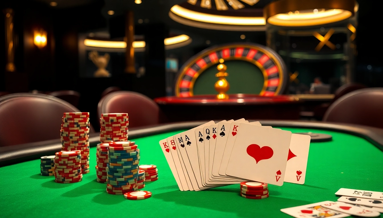 Engaging players at jeetbuzz ক্যাসিনো enjoy a vibrant poker scene with winning cards and chips.