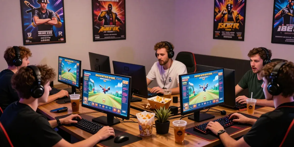 Engaged players enjoying Aviator 1xbet crash game in a cozy gaming lounge.