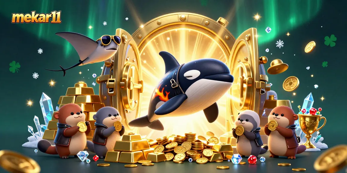 Bet big with mekar11 as the orca jumps through treasure and otters collect coins in style.