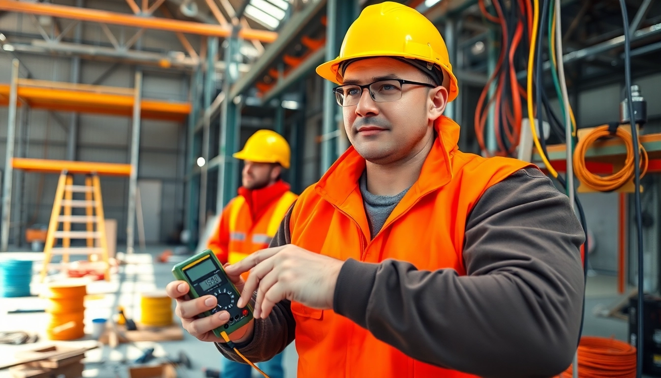 Expert commercial electrician Vancouver performing electrical work in a dynamic construction environment.