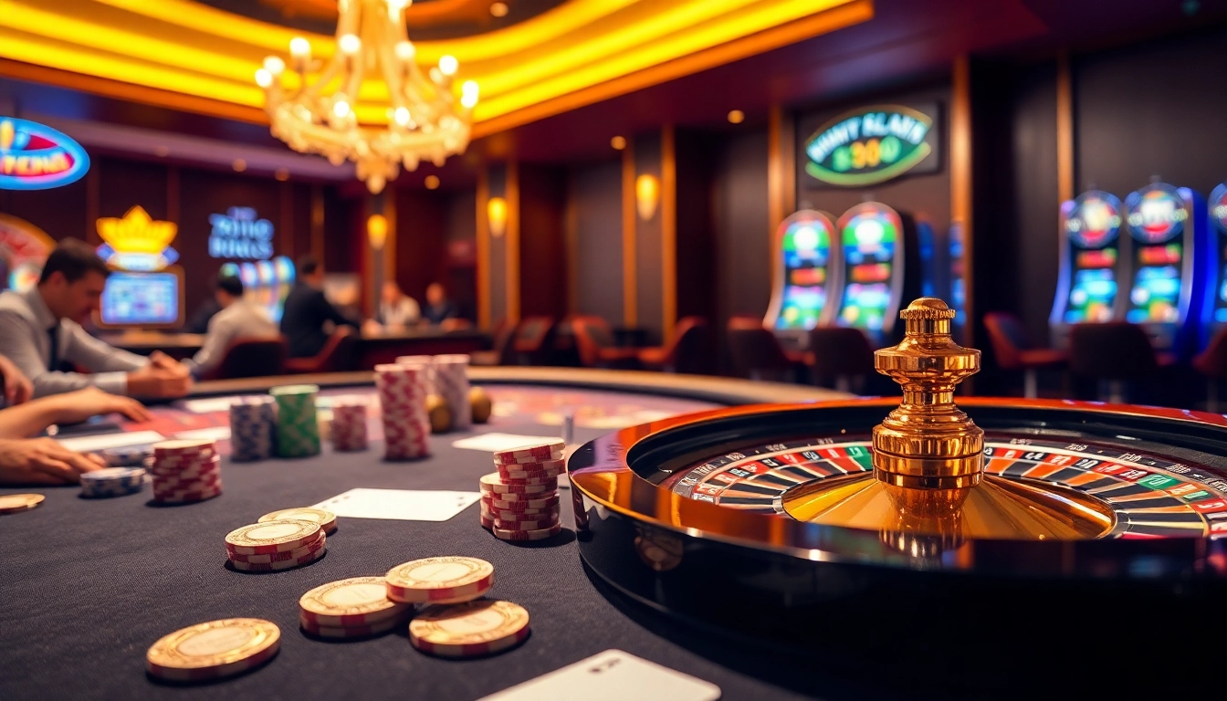 Experience the thrill of SN888 Download with vibrant casino action, showcasing poker chips and a roulette wheel.