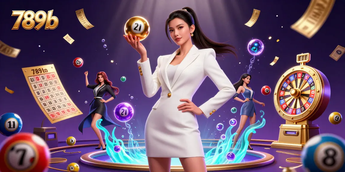 Engage in exciting casino activities at 789b with vibrant lottery elements and a striking hostess