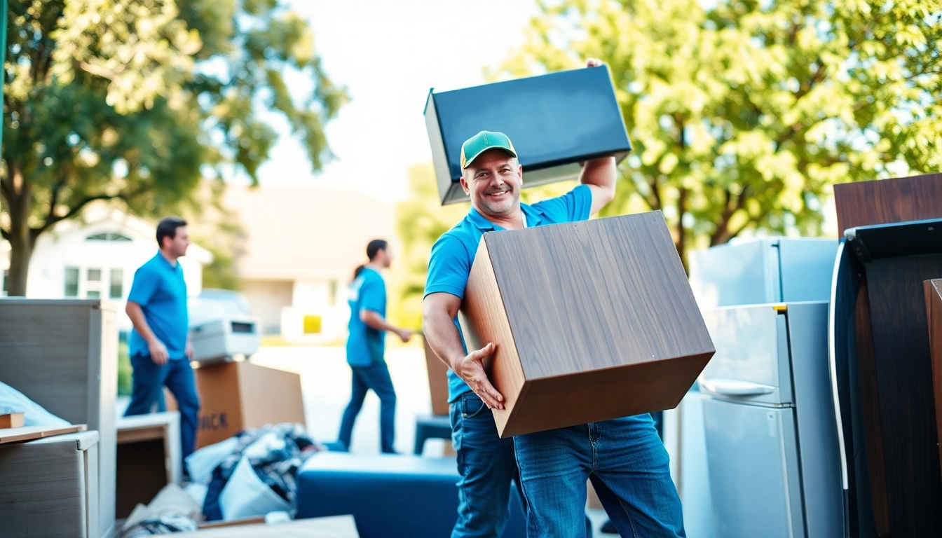My Easy Junk Removal team efficiently handling items for https://myeasyjunkremoval.com in a clean neighborhood.