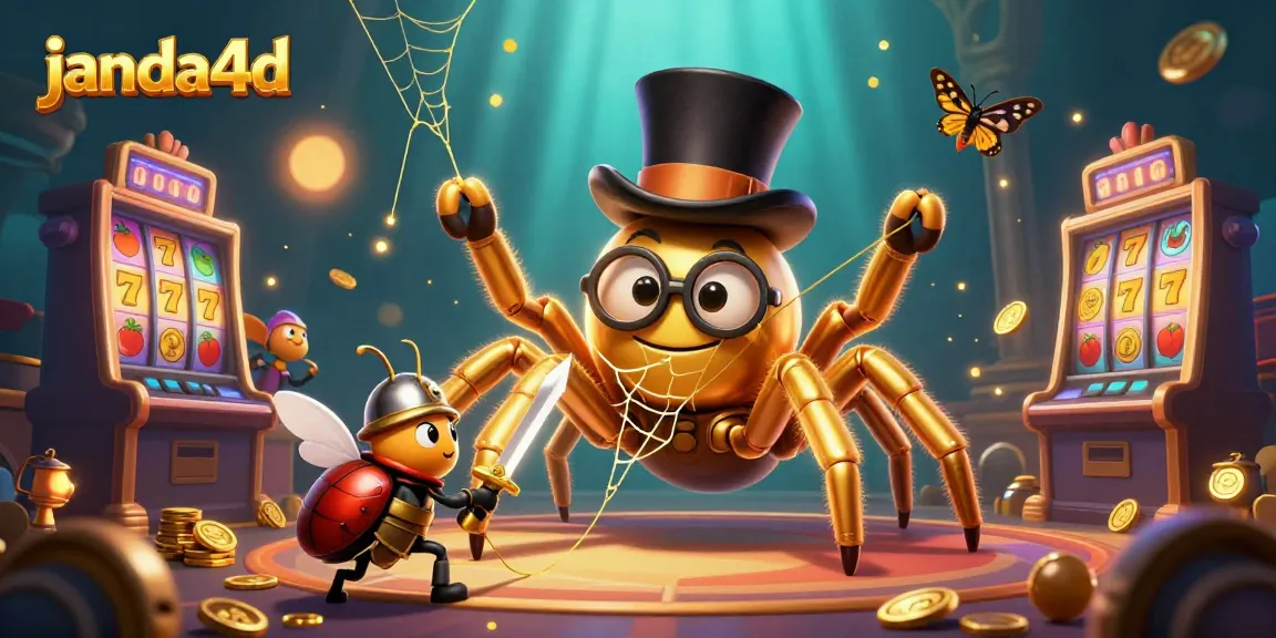 Menangkan slot jackpot dengan janda4d, ilustrasi kasino yang penuh aksi dan elemen mengesankan.