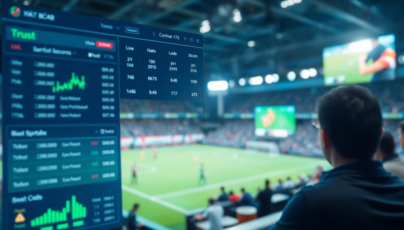 Kèo nhà cái display showcasing live betting odds and stats in a modern digital interface.