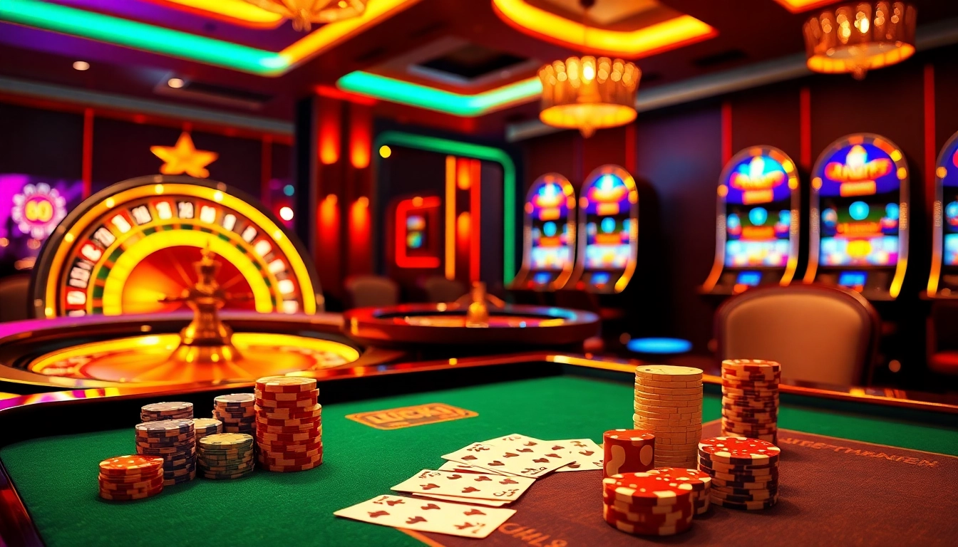 Experience the thrill of LUCK8 casino with a professional gaming table and vibrant atmosphere.