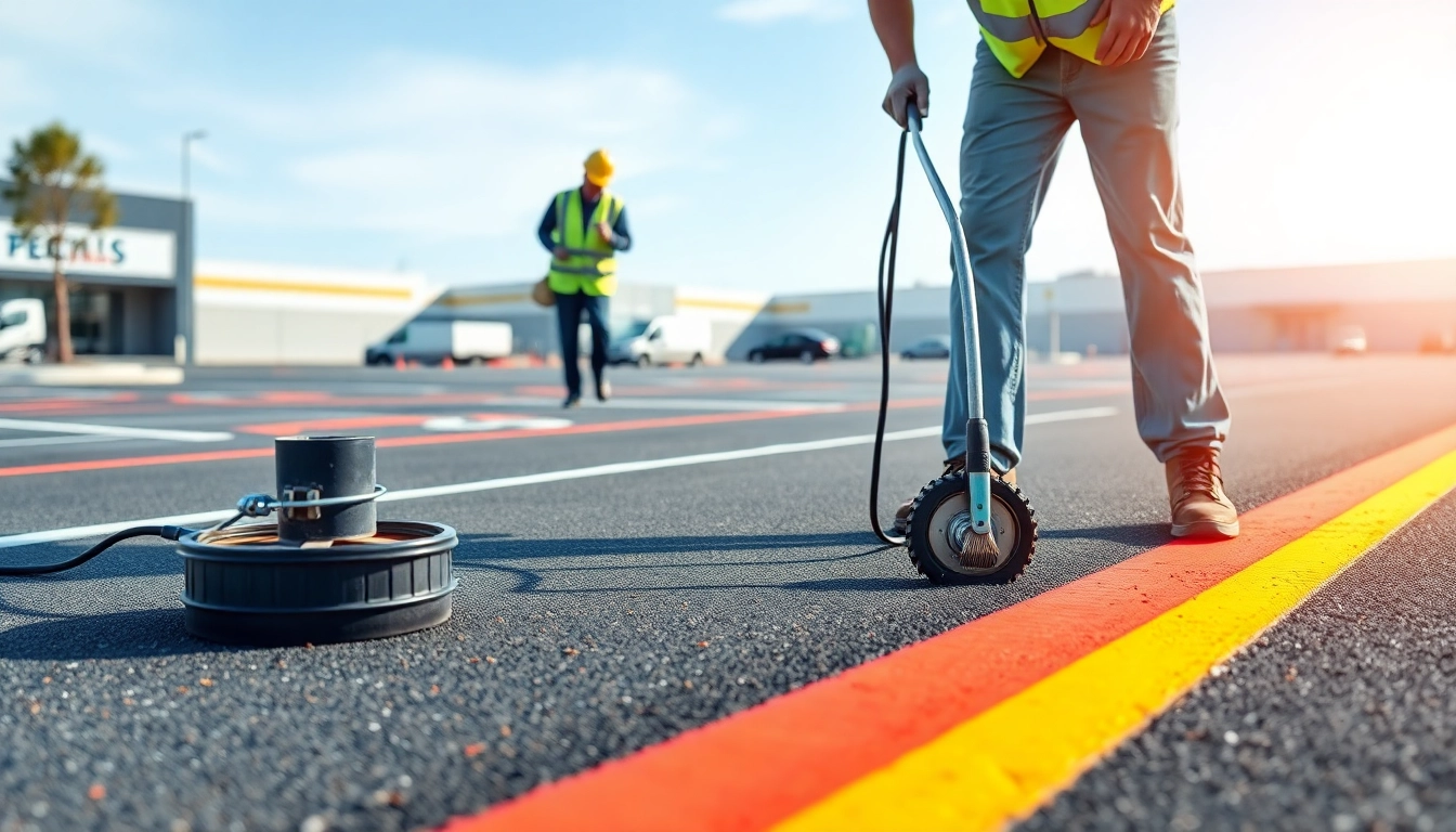 Apply Line striping Jackson MS with precision for a professional finish in commercial areas.