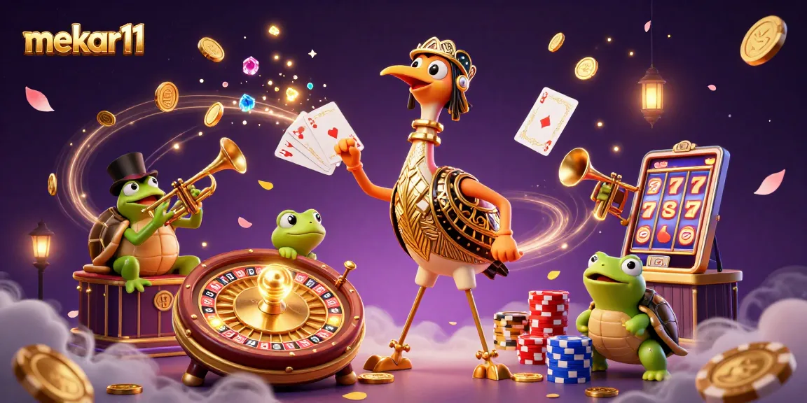 Experience mekar11 with vibrant characters and dynamic casino elements at a stylish speakeasy.