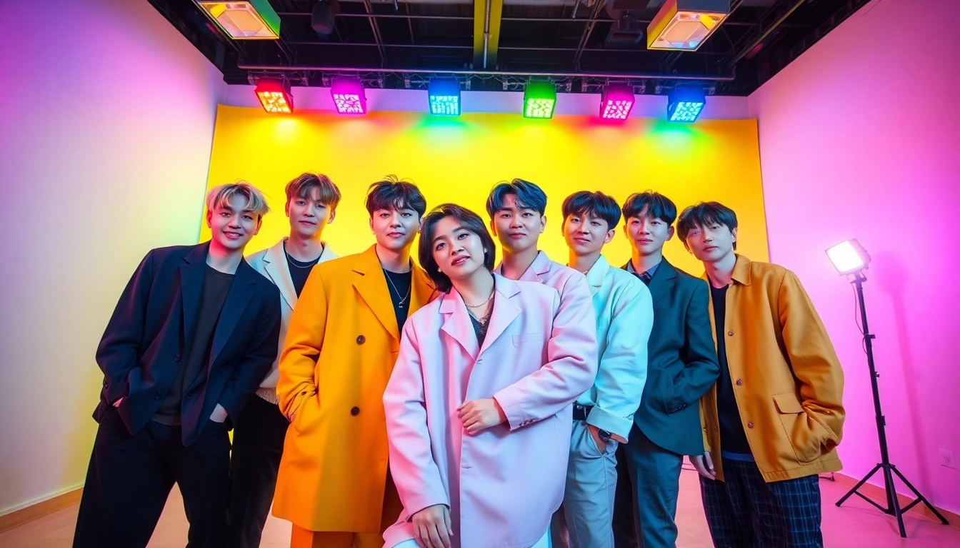 BTS members showcasing their unique styles and vibrant personalities in a celebratory setting.