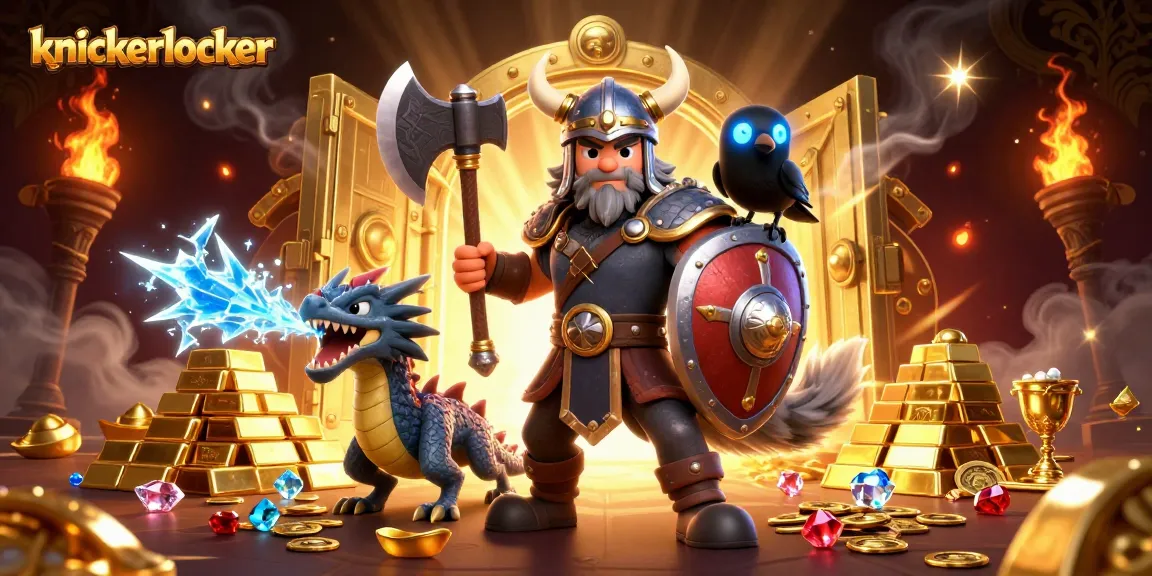Explore rich treasures and gaming excitement with knickerlocker in this vibrant 3D illustration.