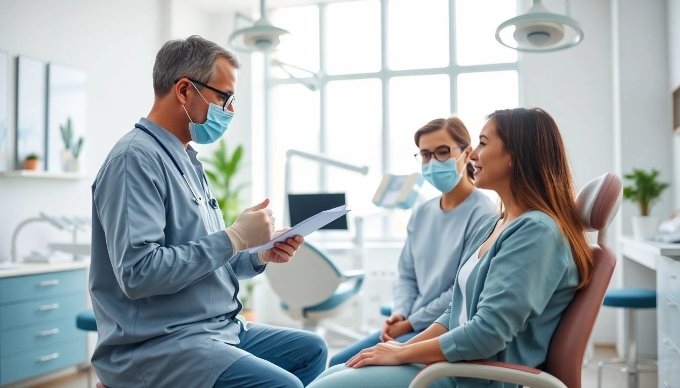 Consultation on Orthognathic surgery Hawthorn in a bright orthodontic clinic setting.