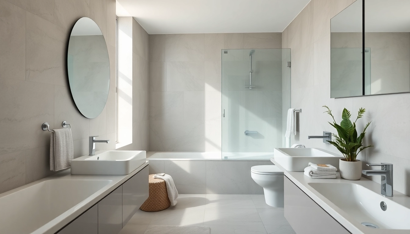 Sanitärlösungen von sonni sanitär in einem modernen Badezimmer mit eleganten Armaturen.