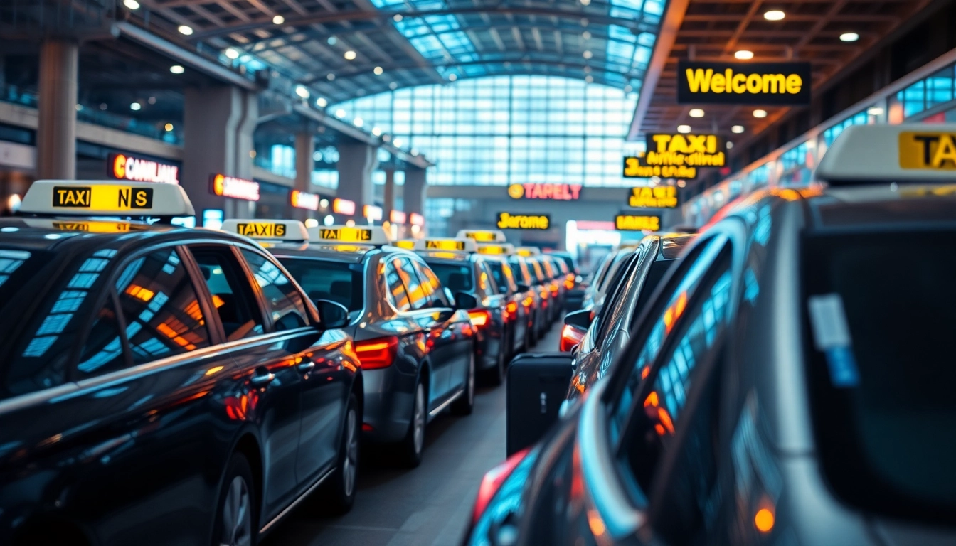 Enjoying reliable LONG DISTANCE TAXI TRANSFERS with professional drivers in a vibrant airport setting.