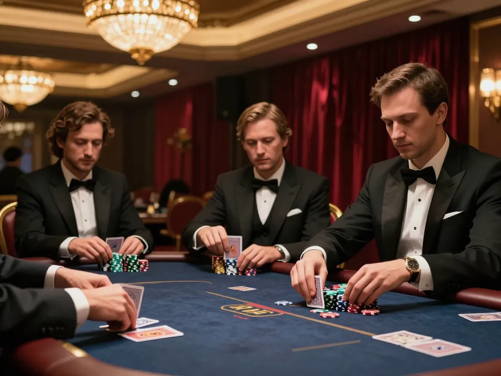 Cakhiatv players engaged in strategic poker gameplay in an upscale casino atmosphere with luxurious ambiance.