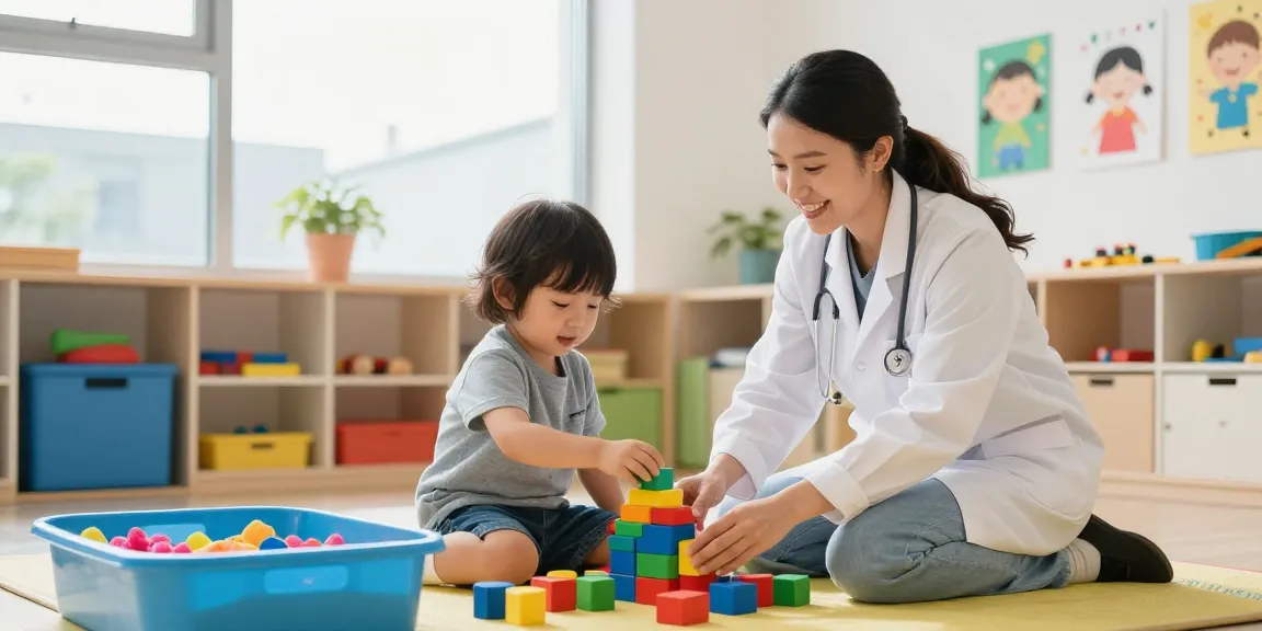 occupational therapy helping children through engaging activities in a bright therapy room