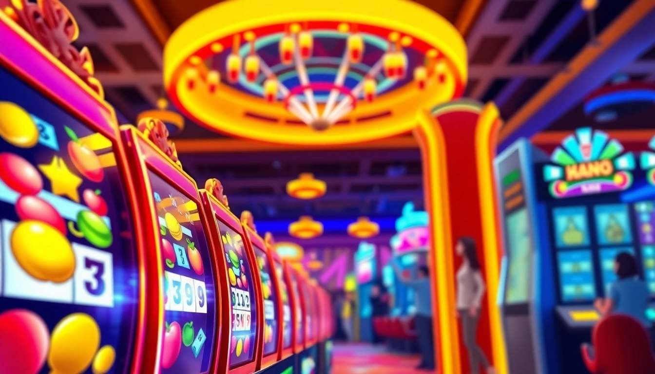 Menggambarkan petanitoto sebagai pusat hiburan dengan slot seru dan pemain yang bersemangat.