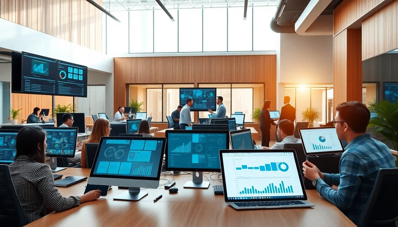 Brightet showcases innovative solutions in a collaborative workspace filled with technology.