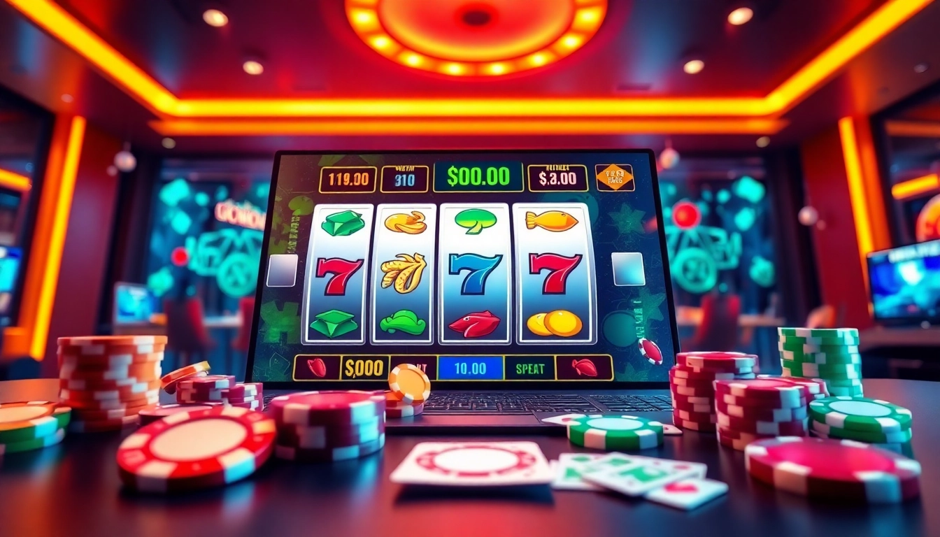 หมุนสล็อตที่ mega888slot โดยมีชิปคาสิโนและบรรยากาศที่น่าตื่นเต้น