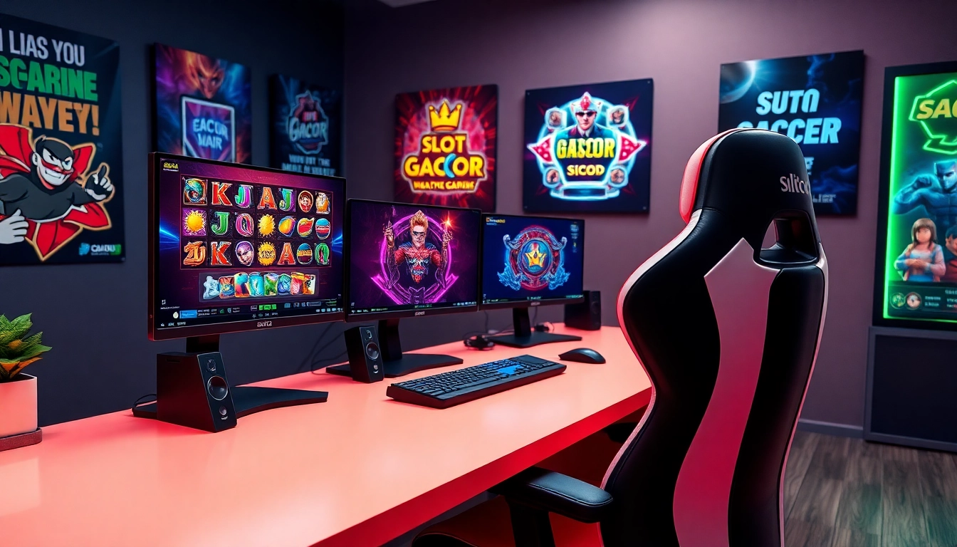 Menampilkan pengalaman slot gacor dengan gamer profesional di ruang gaming modern.