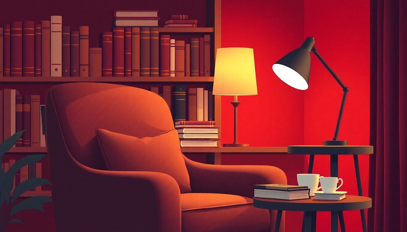 Engaging Booklab scene with cozy reading nook and books.