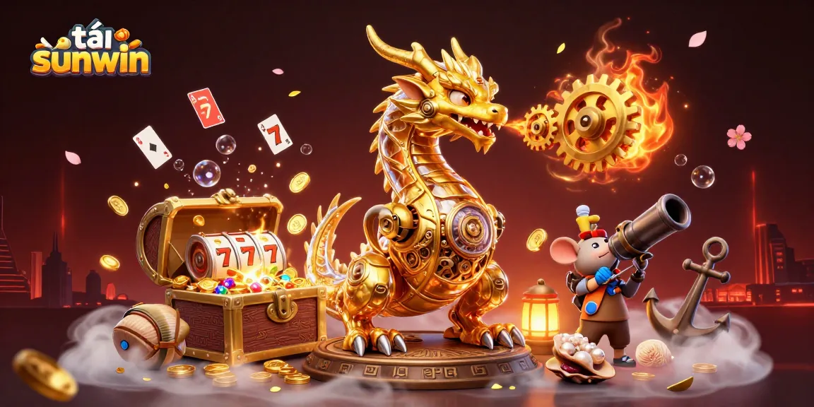 Engage in thrilling gameplay with tải sunwin, featuring a golden dragon and dynamic gaming elements.