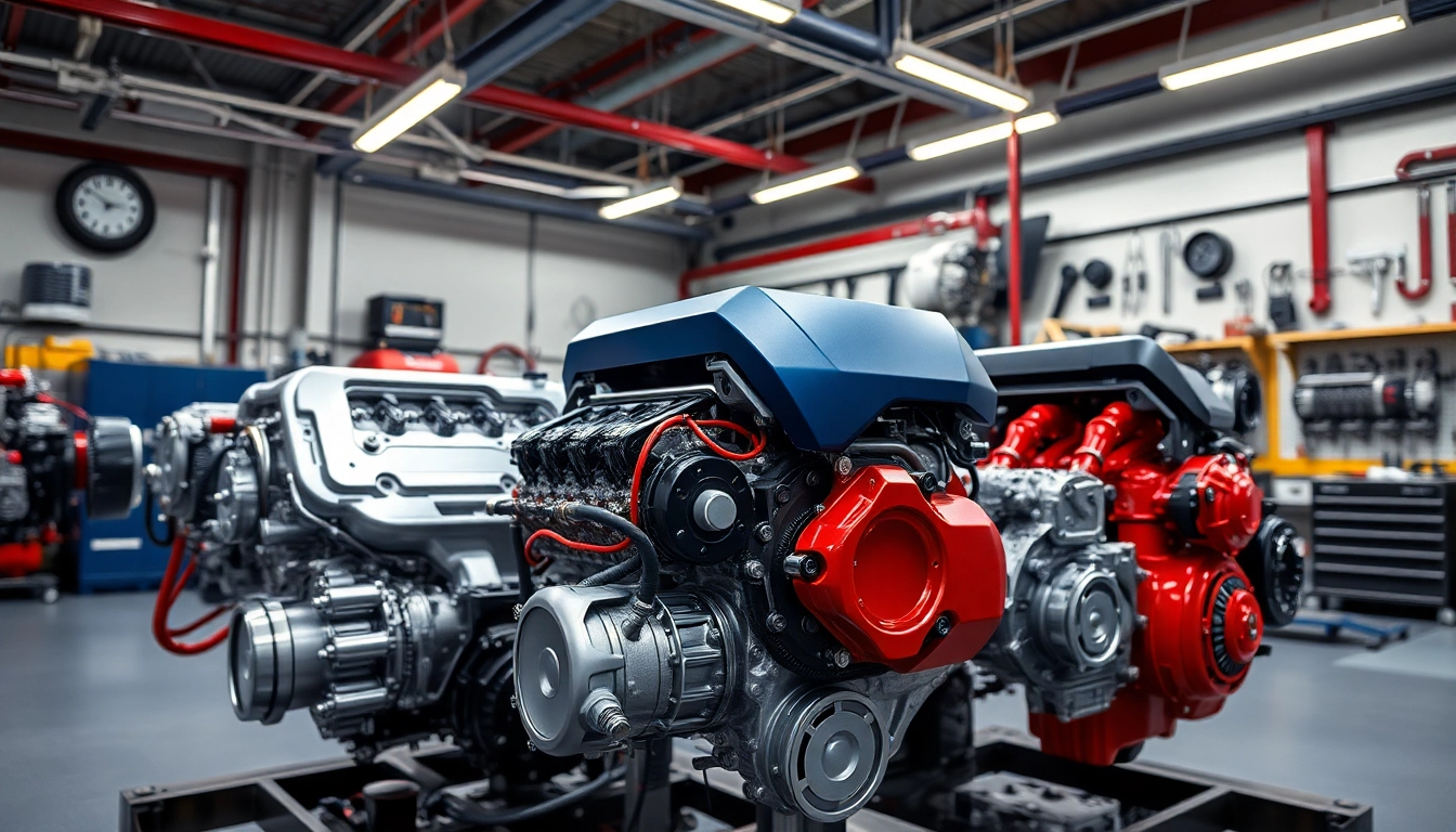 Showcase of Approved Engines in a modern workshop highlighting engineering precision and innovation.