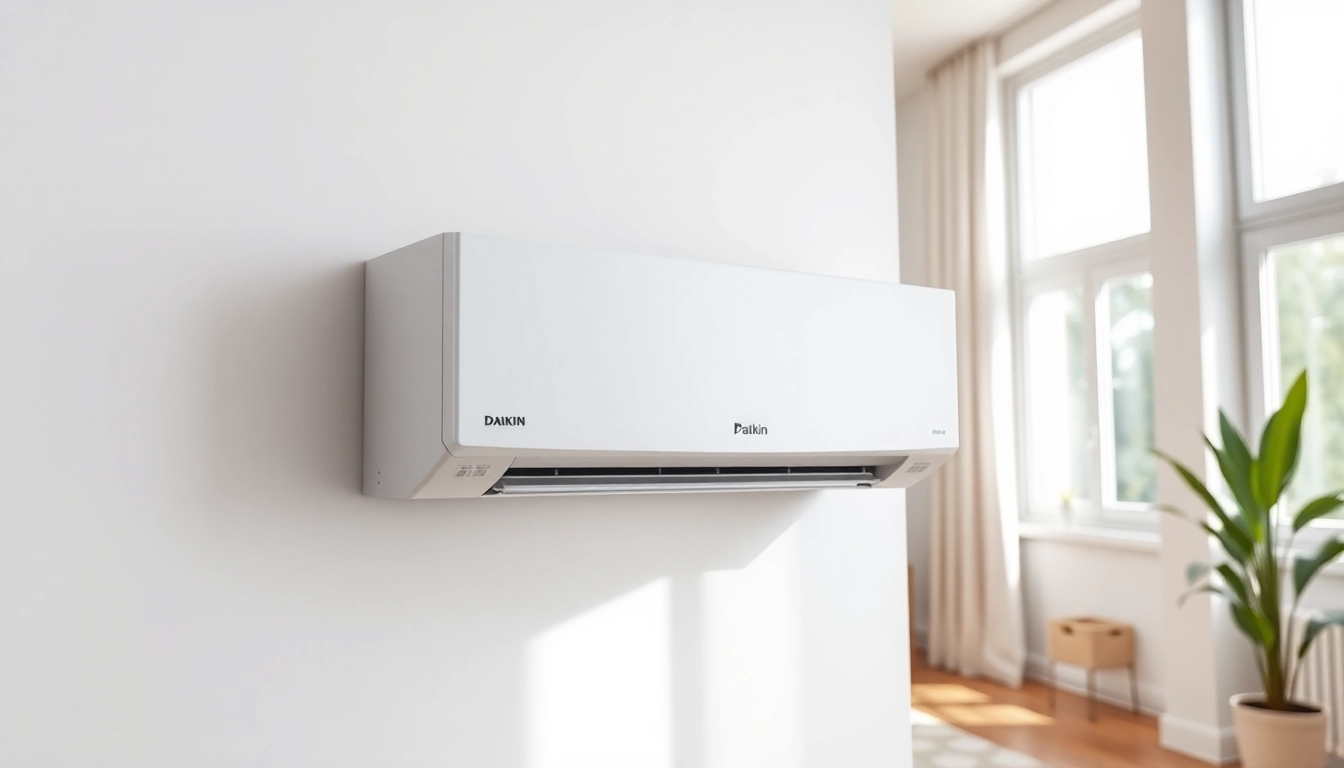 Enhance comfort with a sleek Daikin mini split AC unit displayed in a contemporary living space.