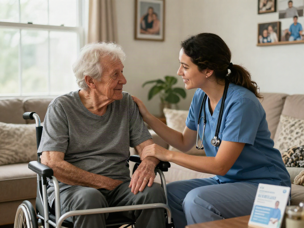 New member receiving bonus home care support from a compassionate caregiver.