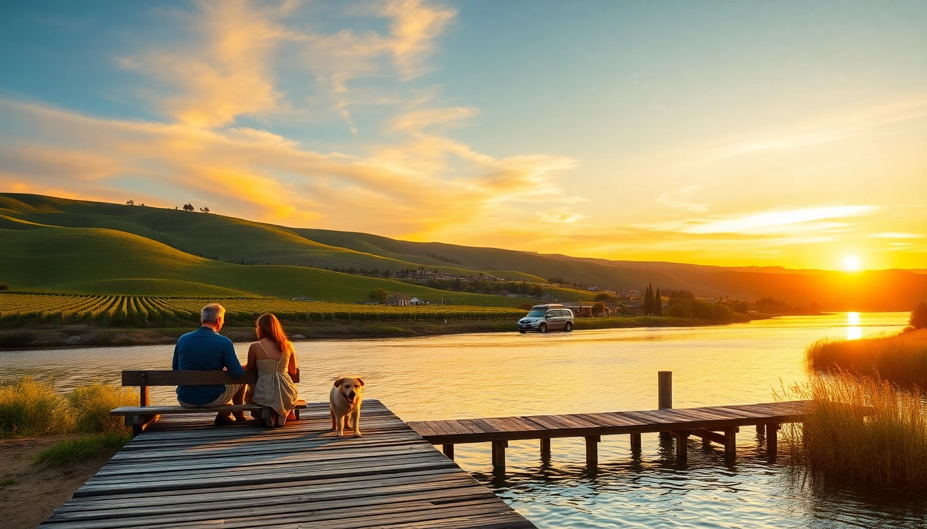 Couple enjoying picnic at sunset highlighting things to do in Clarksburg ca