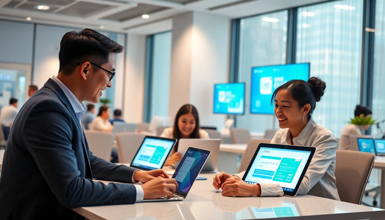 Collaboration in a modern office using WPS办公软件 for efficient productivity
