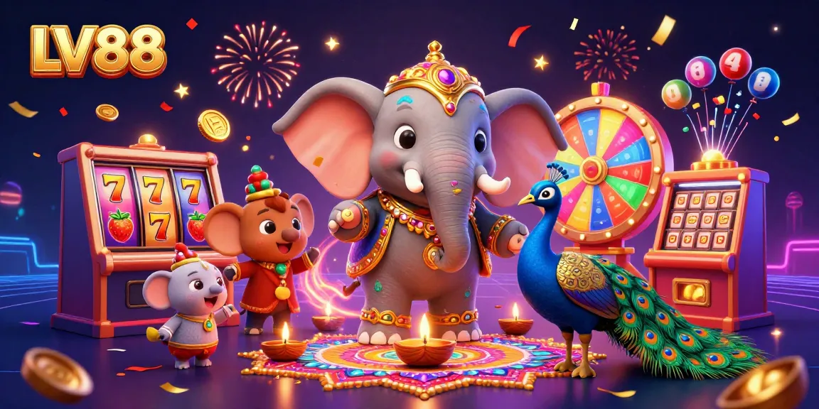 Engage in thrilling slots at LV88 with glittering jackpots and vibrant casino elements.