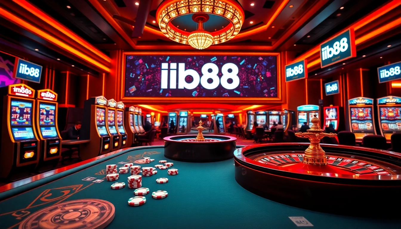 Engaging visual of an online casino experience with ib88 gaming elements.