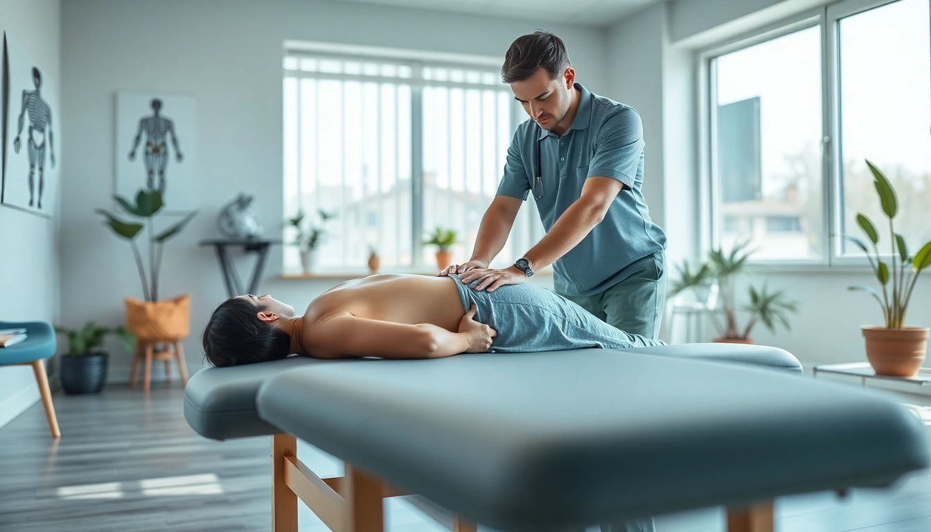Osteopathie Stuttgart in einer entspannten Praxis mit einer Patient-Behandler-Interaktion.