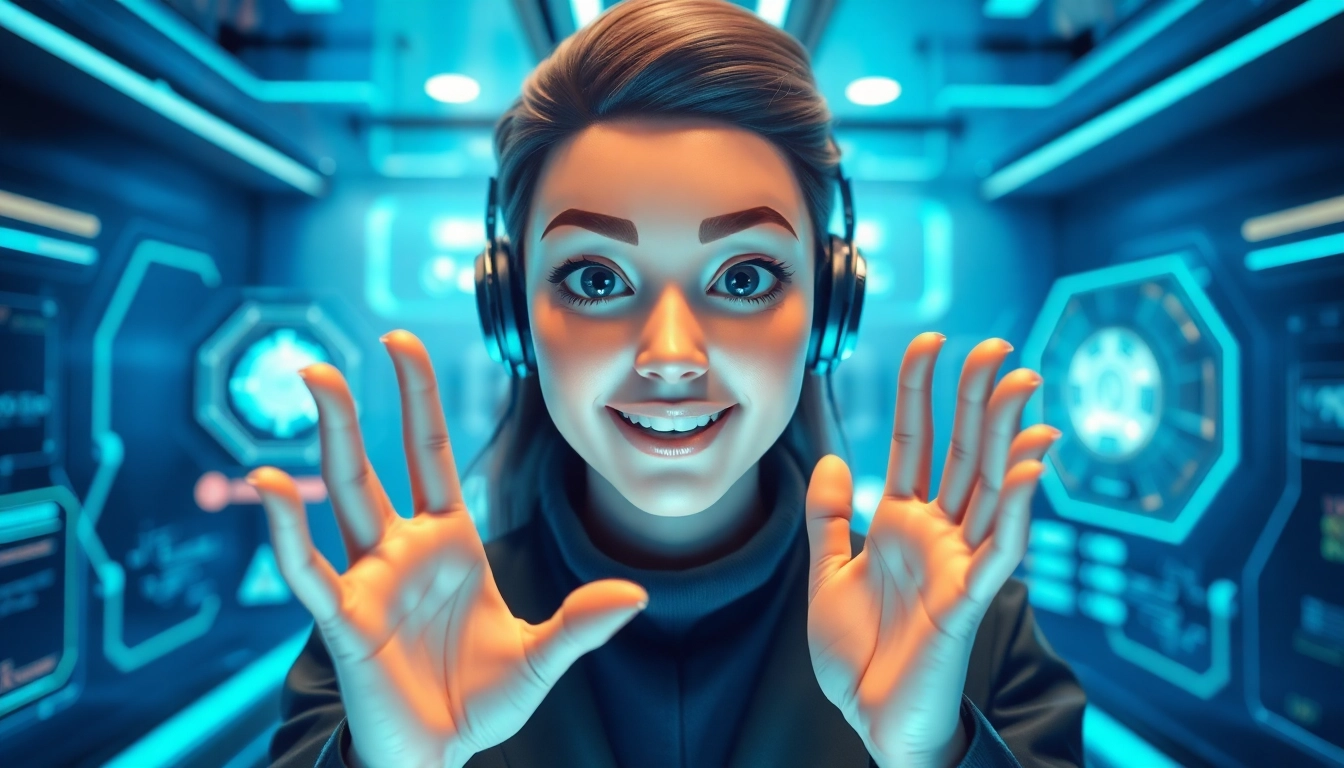 Interactive live avatar demonstrating engaging communication in a digital environment.