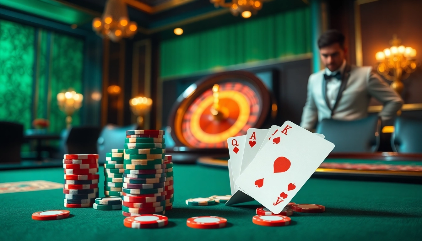 The hidden wiki 2026 showcases a luxurious casino scene with poker chips, cards, and a roulette wheel.