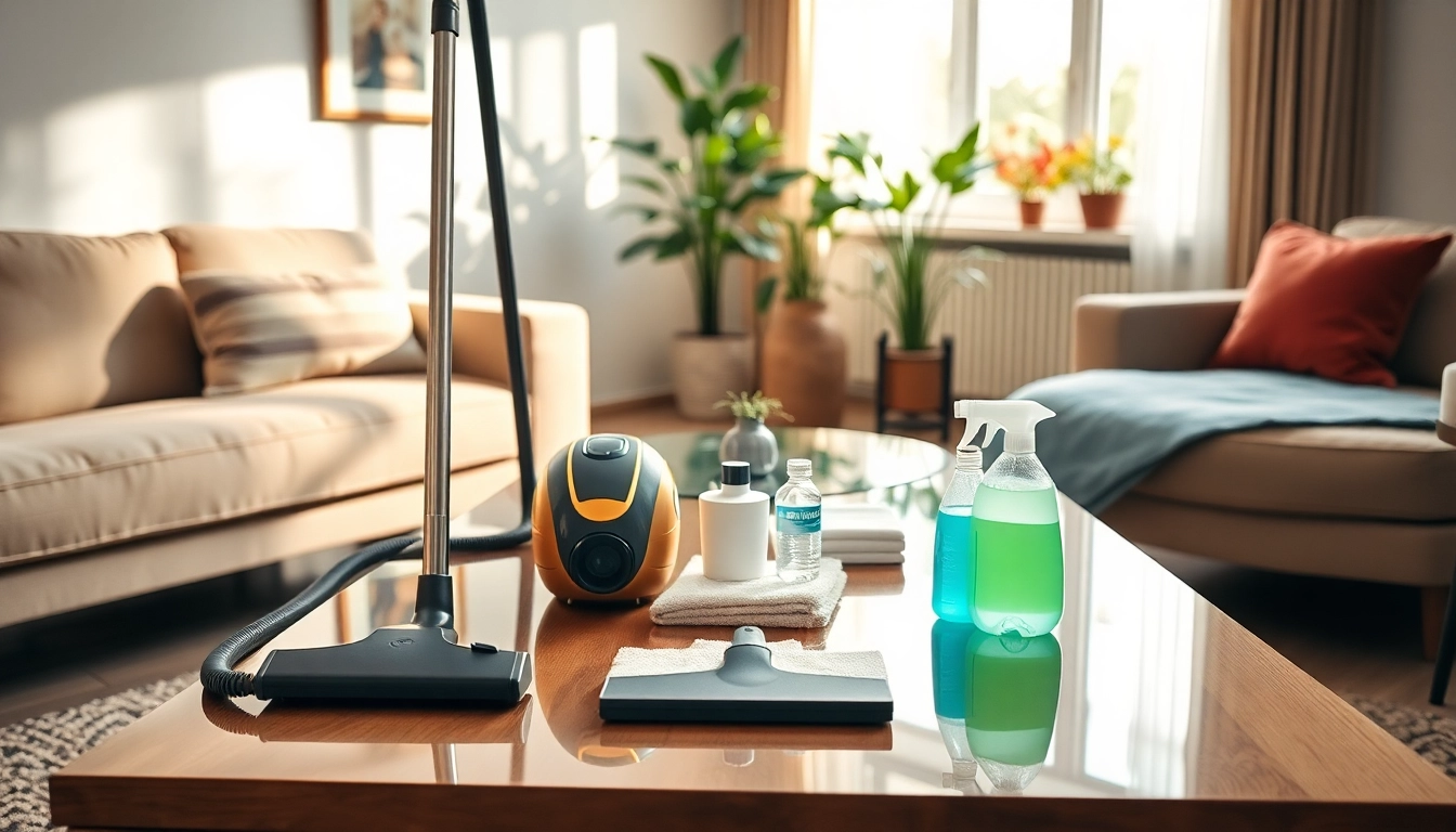 Efficient pris hemstädning service showcasing sparkling clean surfaces in a cozy living room.